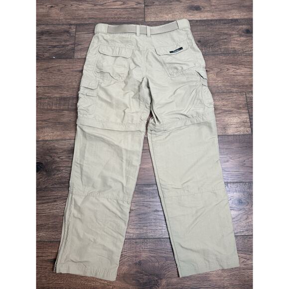 Cabela's Classic Fit Convertible Hiking Pants Nylon Tan Cargo Belted Sz 34x32 - Picture 5 of 9